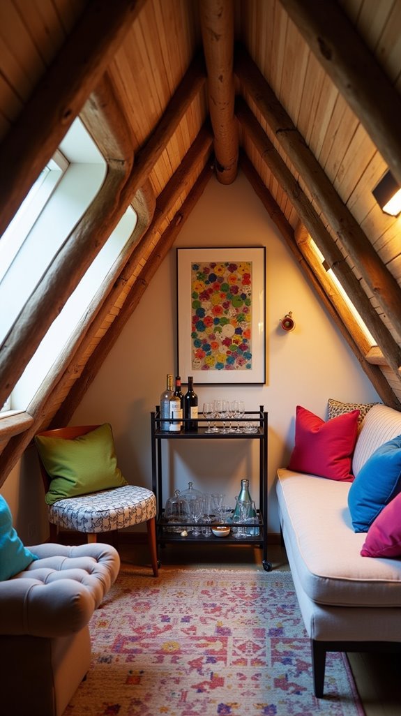 cozy attic mini bar