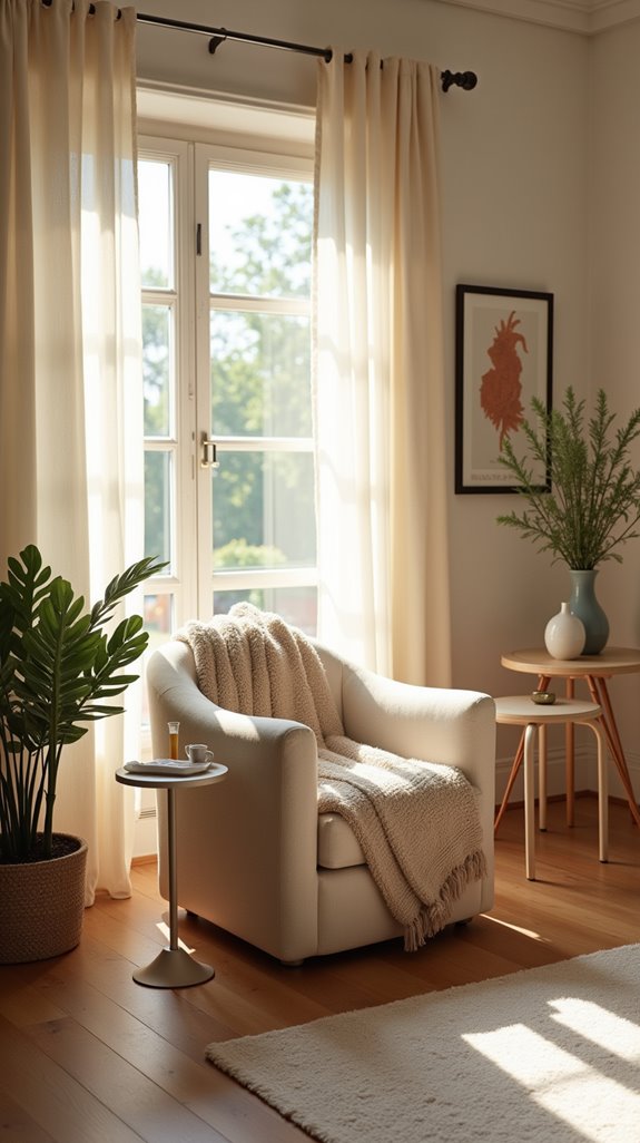 cozy bedroom sitting area