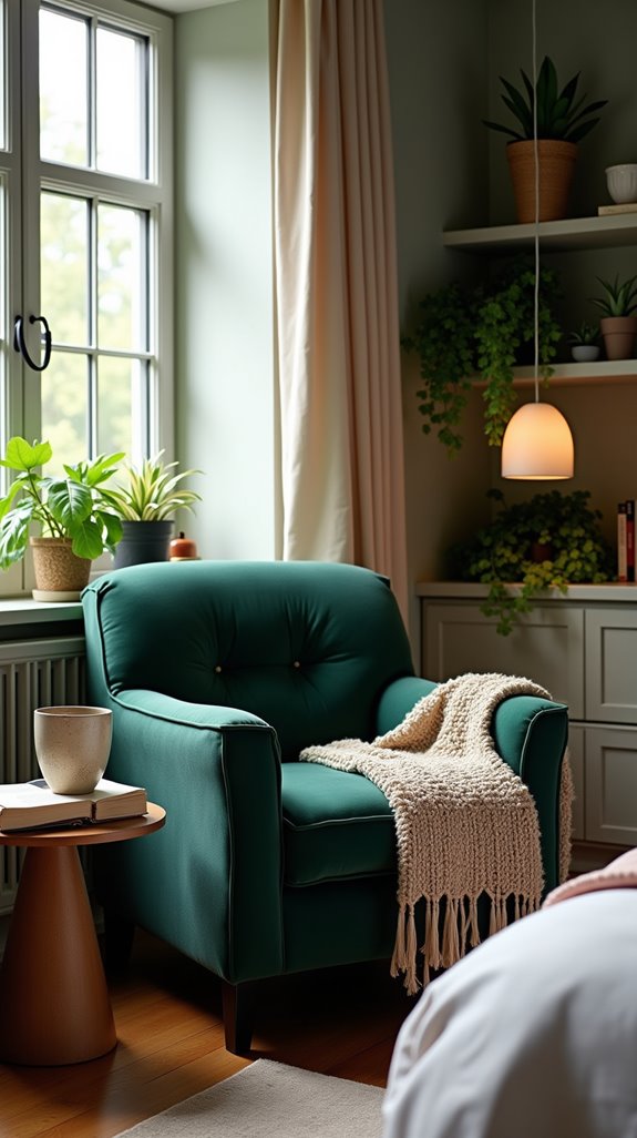 cozy chair soft lighting