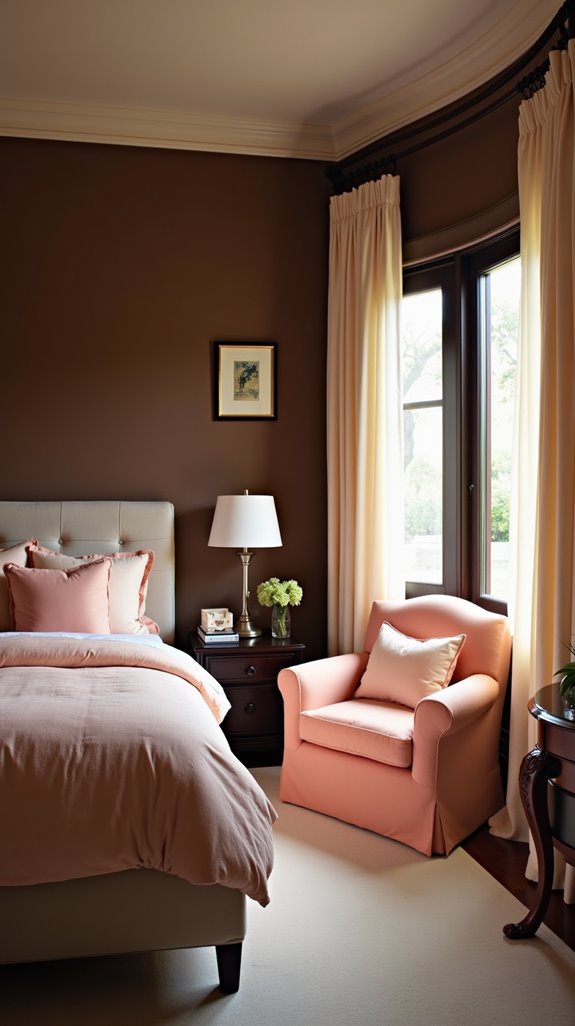 cozy chocolate peach retreat