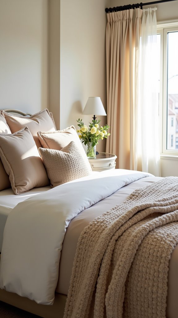 cozy decorative pillow arrangement