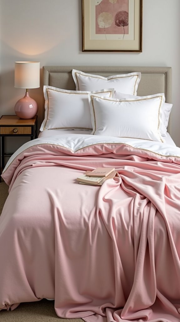 cozy elegant pink bedspread