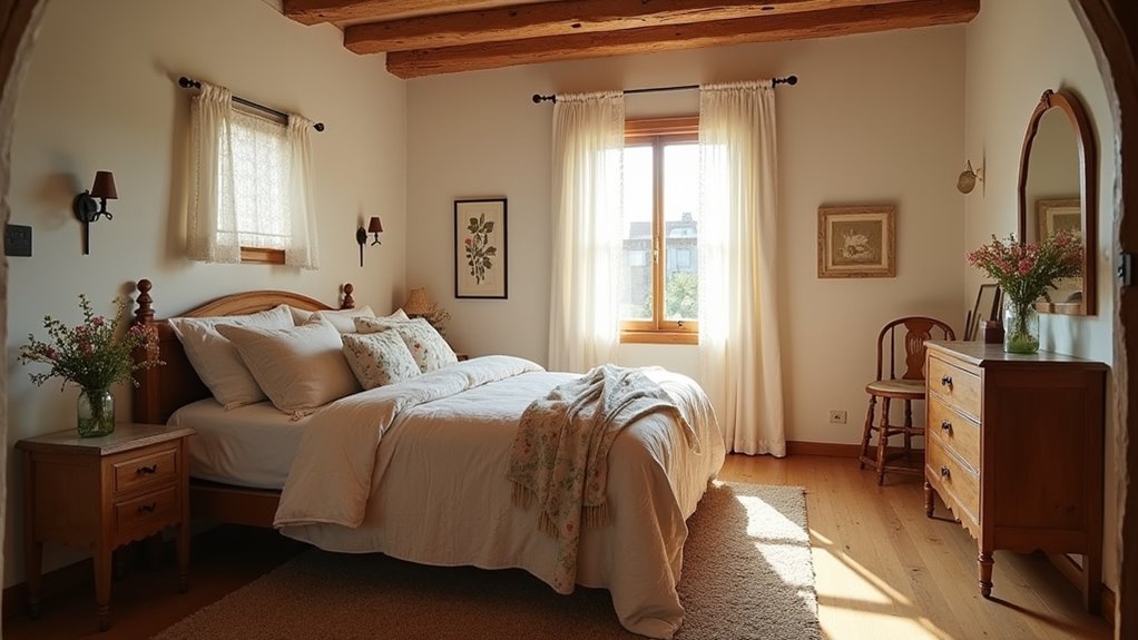 cozy farmhouse bedroom details
