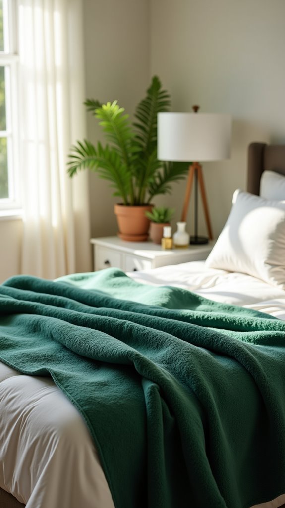 cozy green throw blankets
