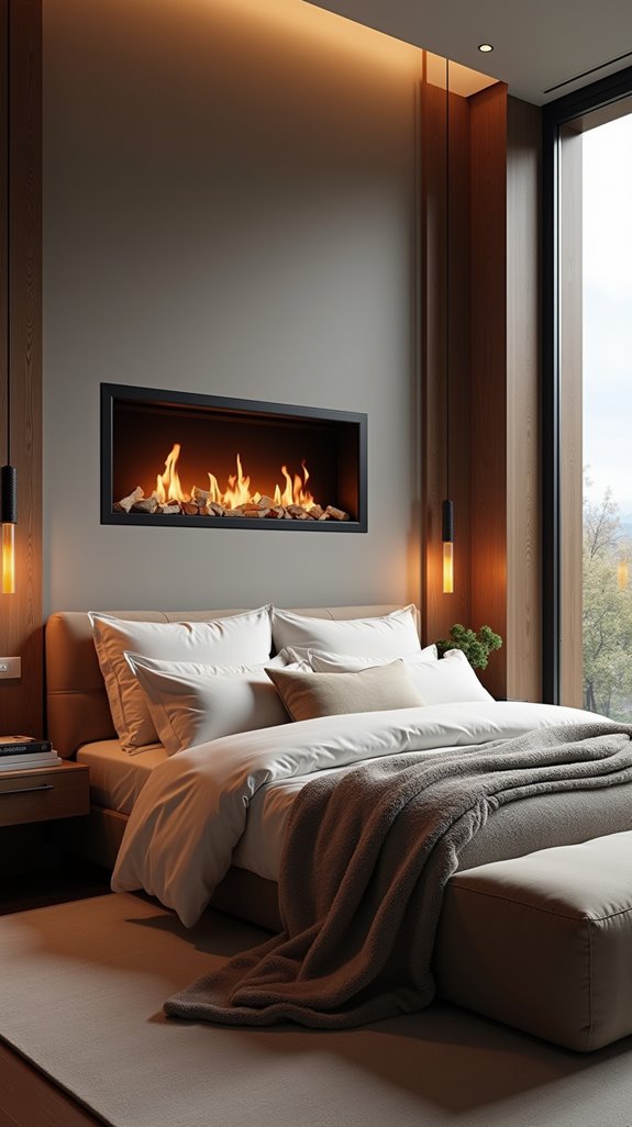 cozy modern wall fireplace