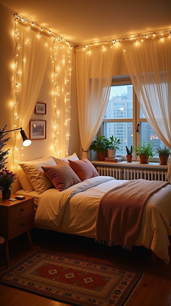 cozy string light ambiance
