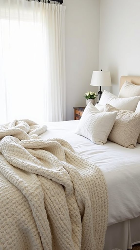 cozy textured throws and pillows