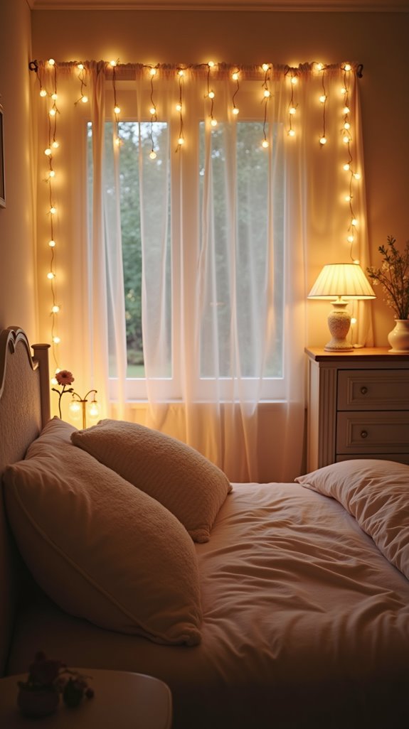 cozy twinkling bedroom ambiance
