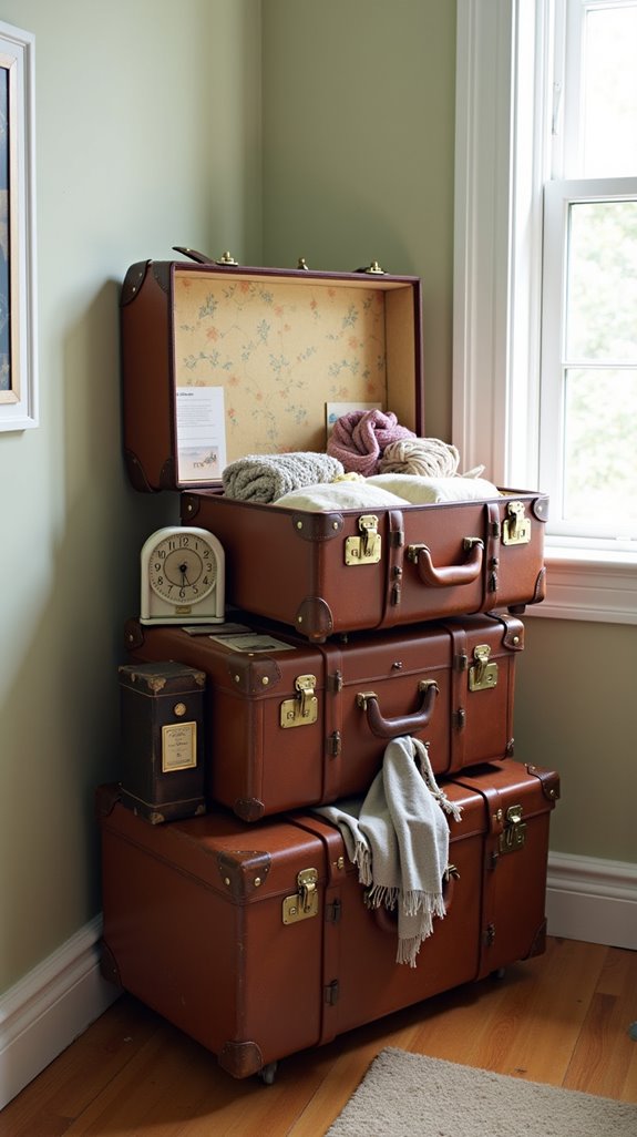 creative vintage suitcase displays