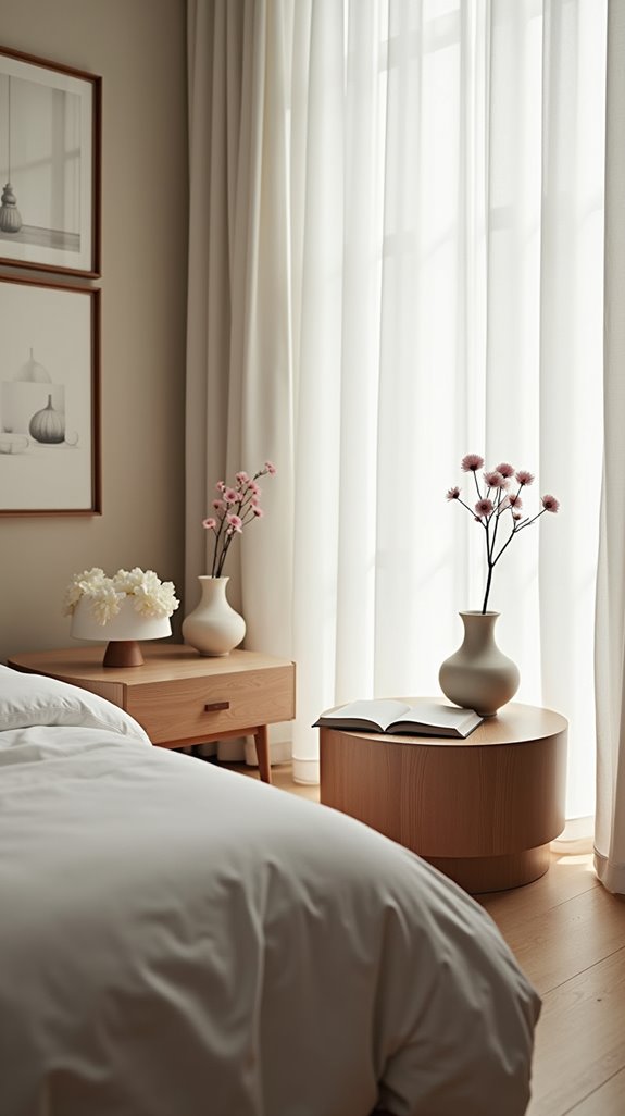 decluttered minimalist nightstand essentials