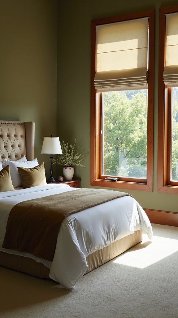 earthy olive bedroom retreat