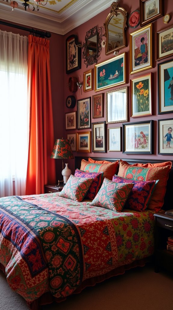 eclectic personal art display