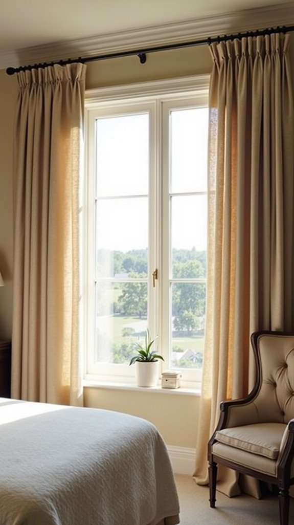 elegant beige window treatments