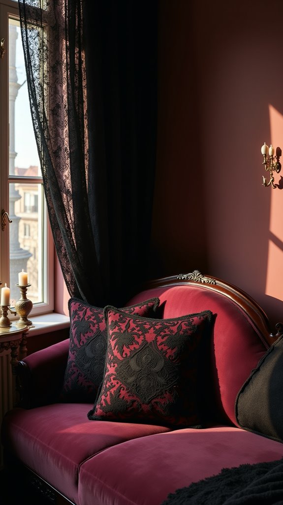 elegant black lace accents