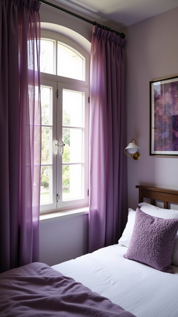 elegant cozy purple curtains