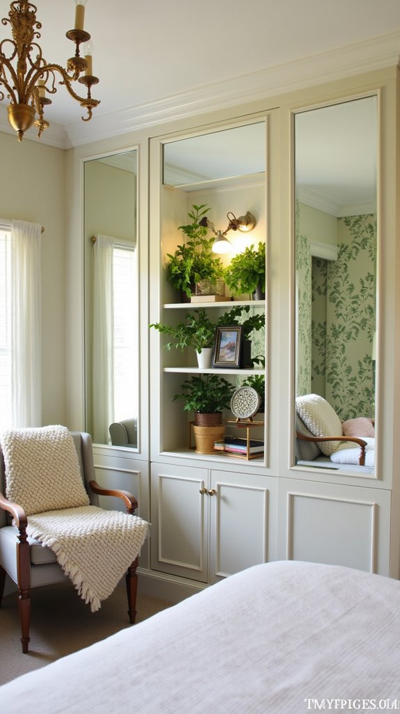 elegant custom mirror shelves