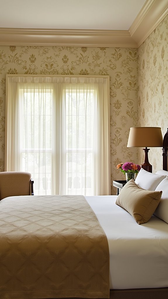 elegant damask bedroom decor