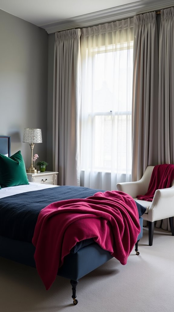 elegant grey and jewel tones