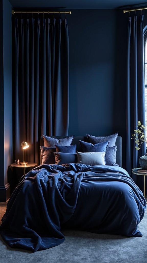 elegant navy blue curtains
