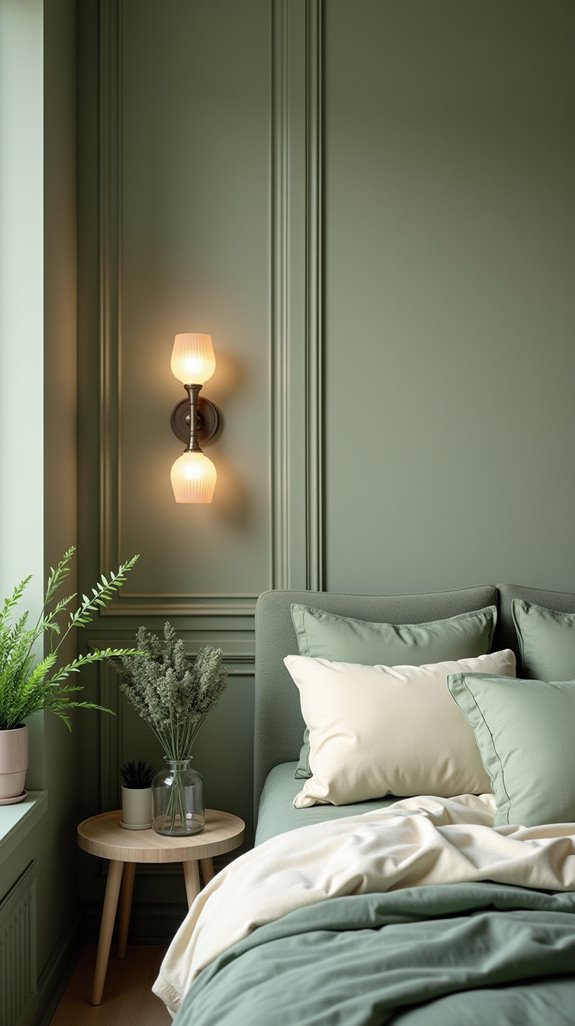 elegant sage green sconces