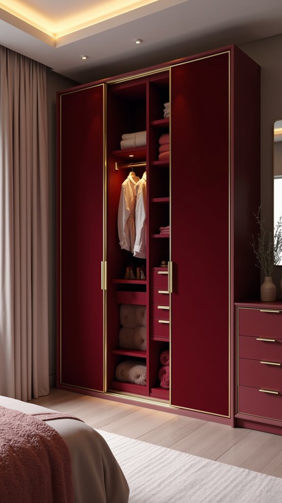 elegant velvet wardrobe design