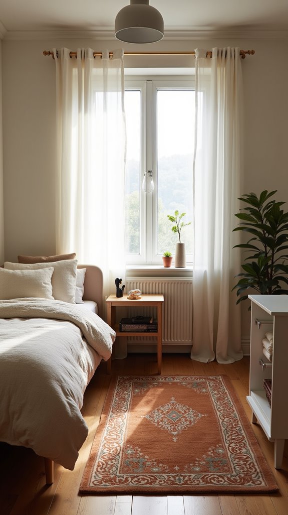 enhance bedroom with rugs