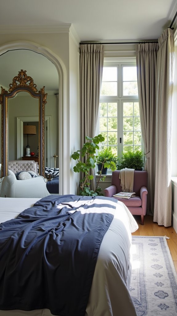 enhance depth with mirrors