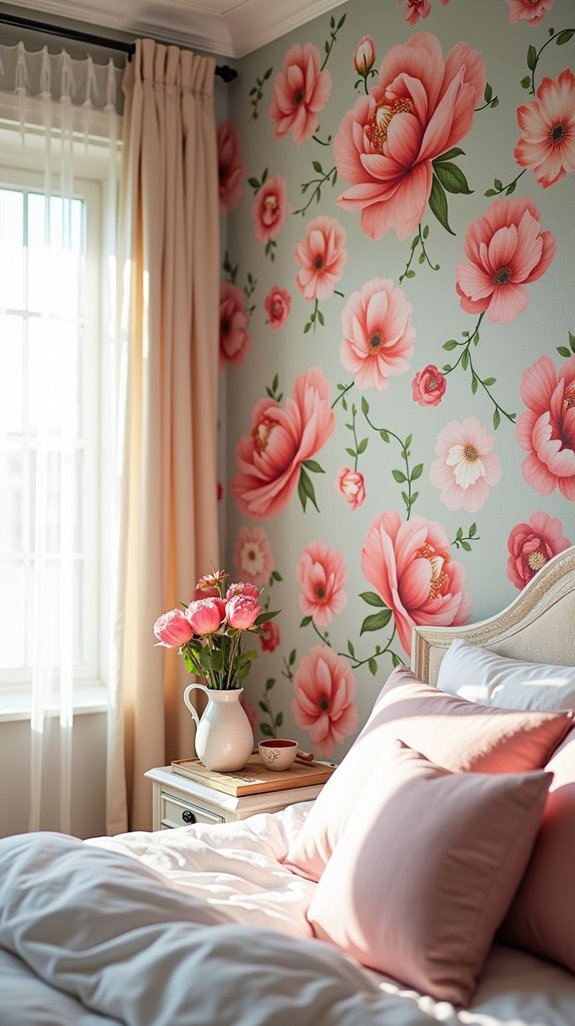 floral wallpaper transforms bedrooms