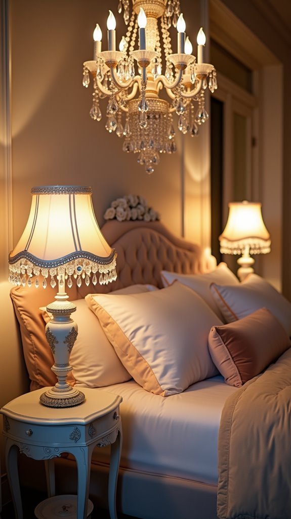 glamorous crystal bedroom accents