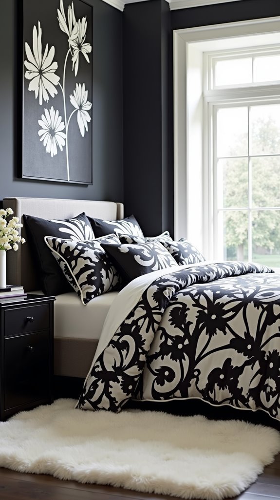 graphic floral bedroom transformation