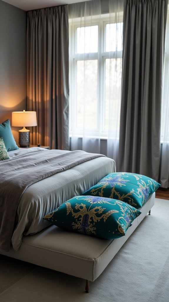 grey textiles vibrant patterns