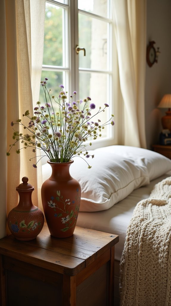 handcrafted pottery enhances decor