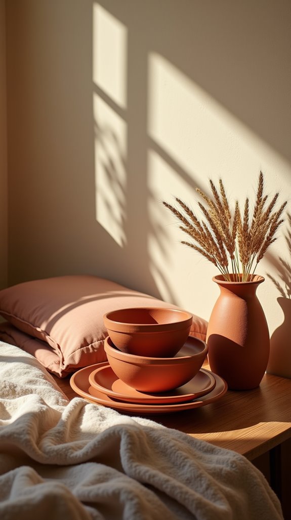 handcrafted terracotta dining dishes
