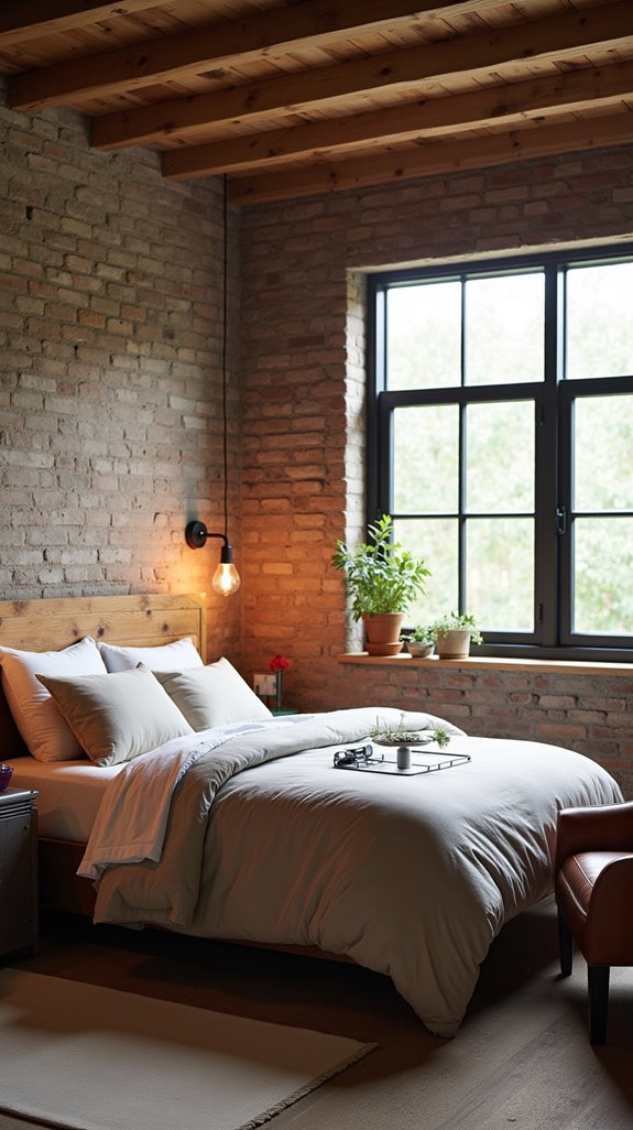 industrial rustic bedroom fusion