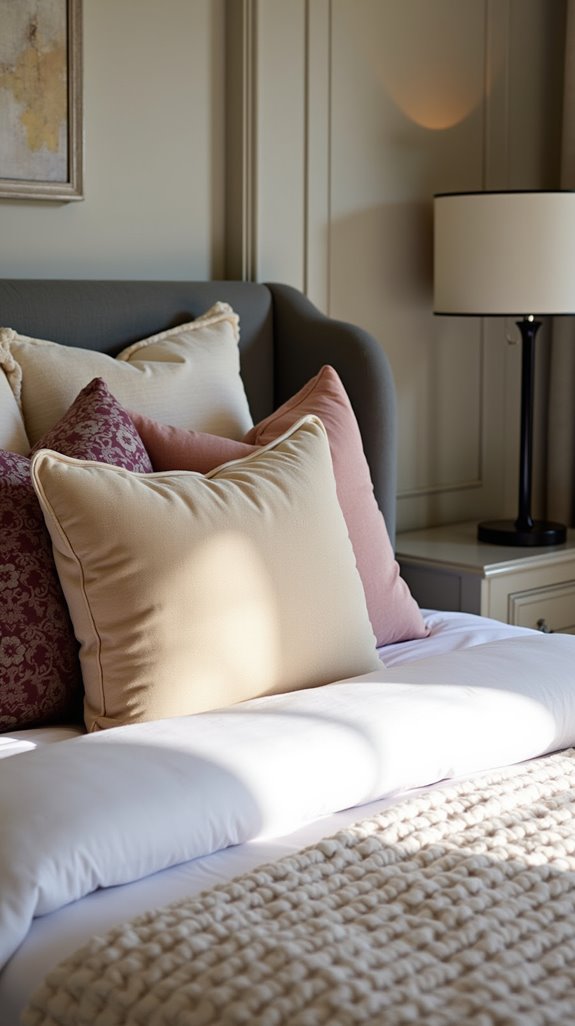 layered pillows for aesthetics