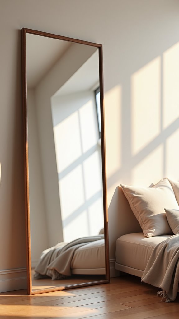 leaning mirror for elegance