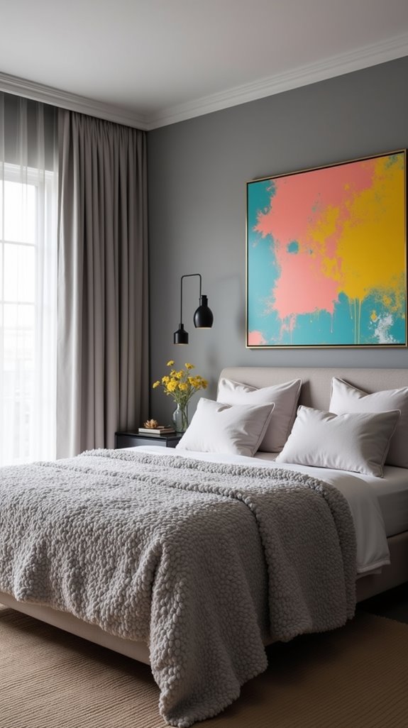 lively artwork in grey