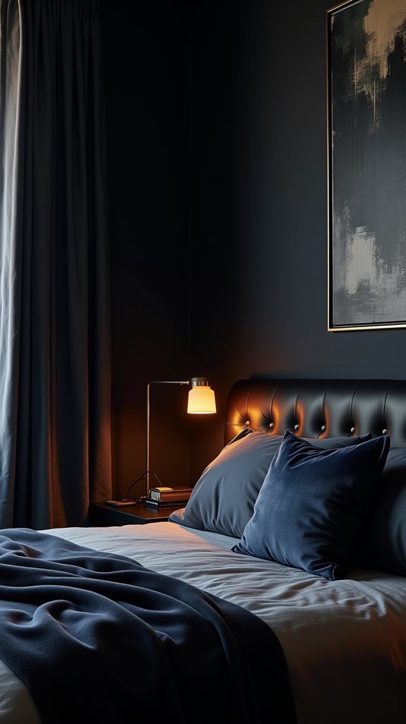 luxe leather bedroom accents