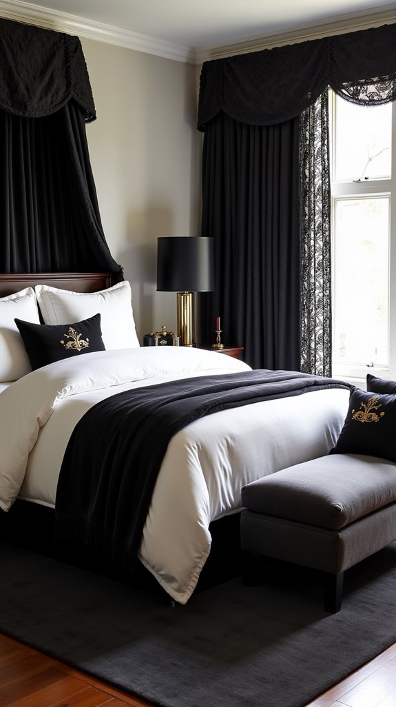 luxurious black and white textiles