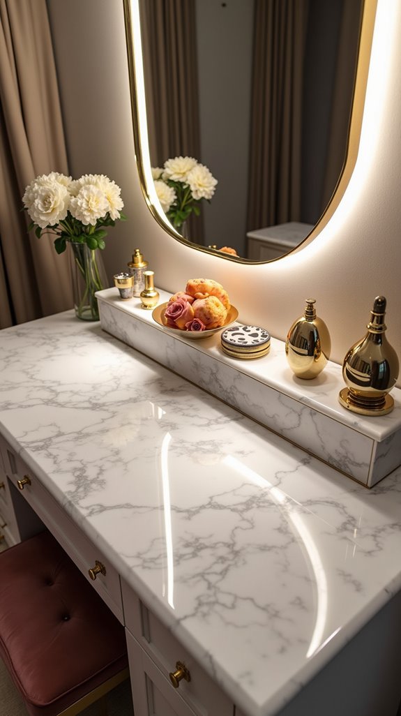 luxurious marble vanity accents
