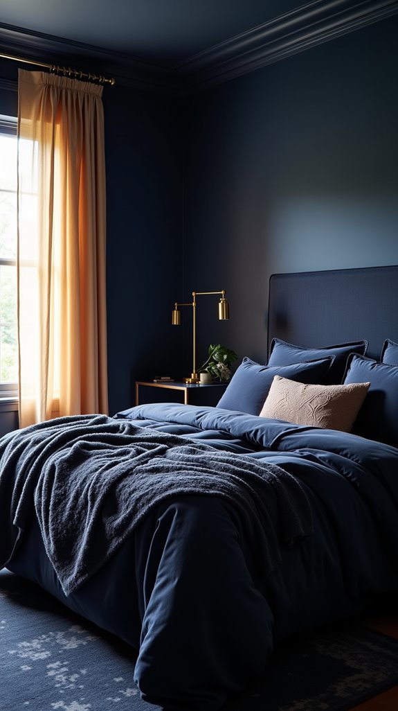 luxurious navy blue bedding