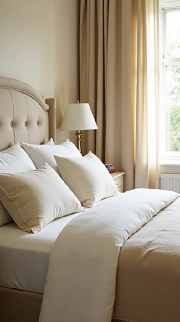 luxurious soft beige bedding