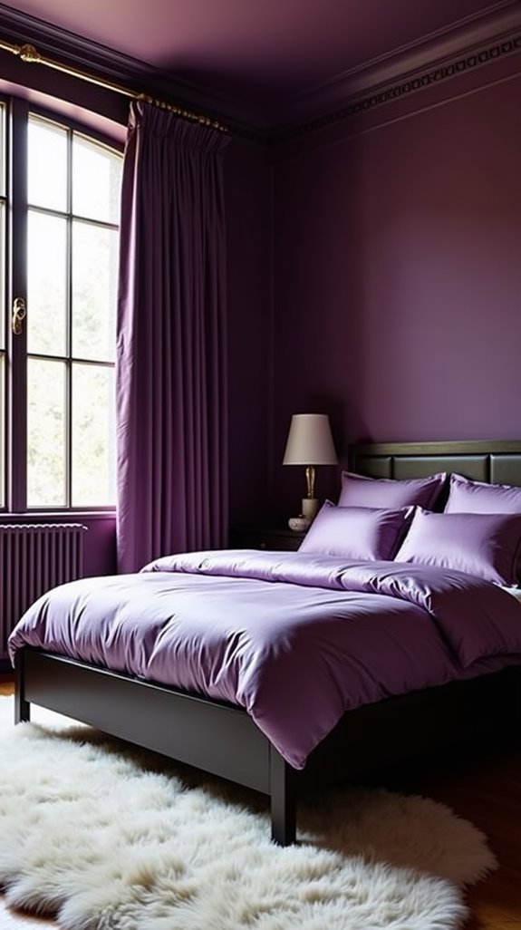 luxury bedroom deep purples