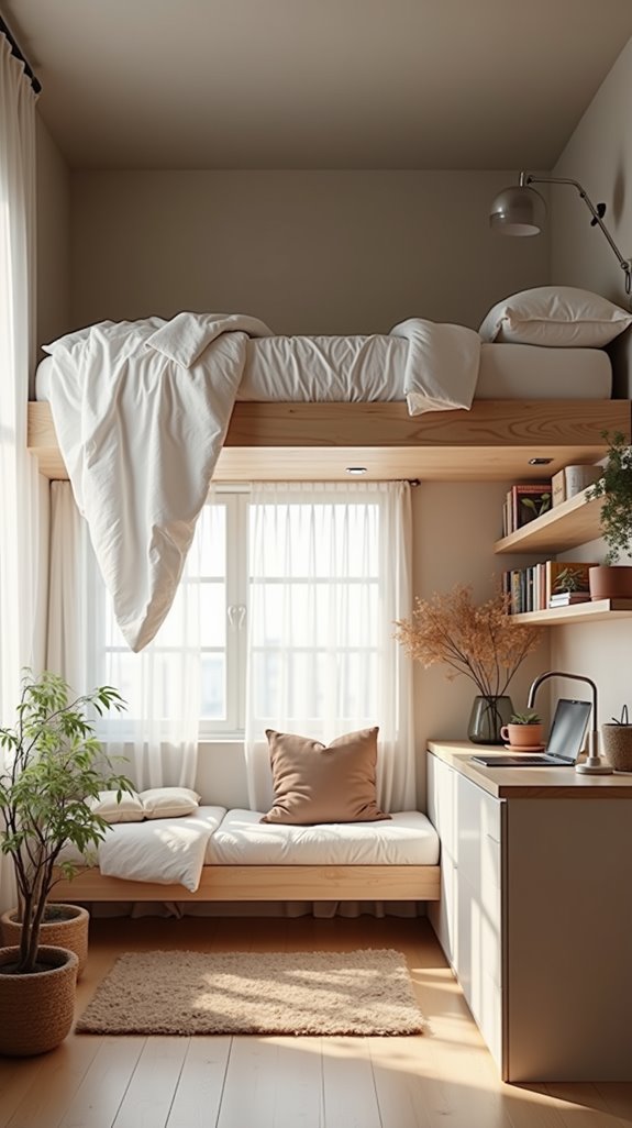 maximize space with lofted beds