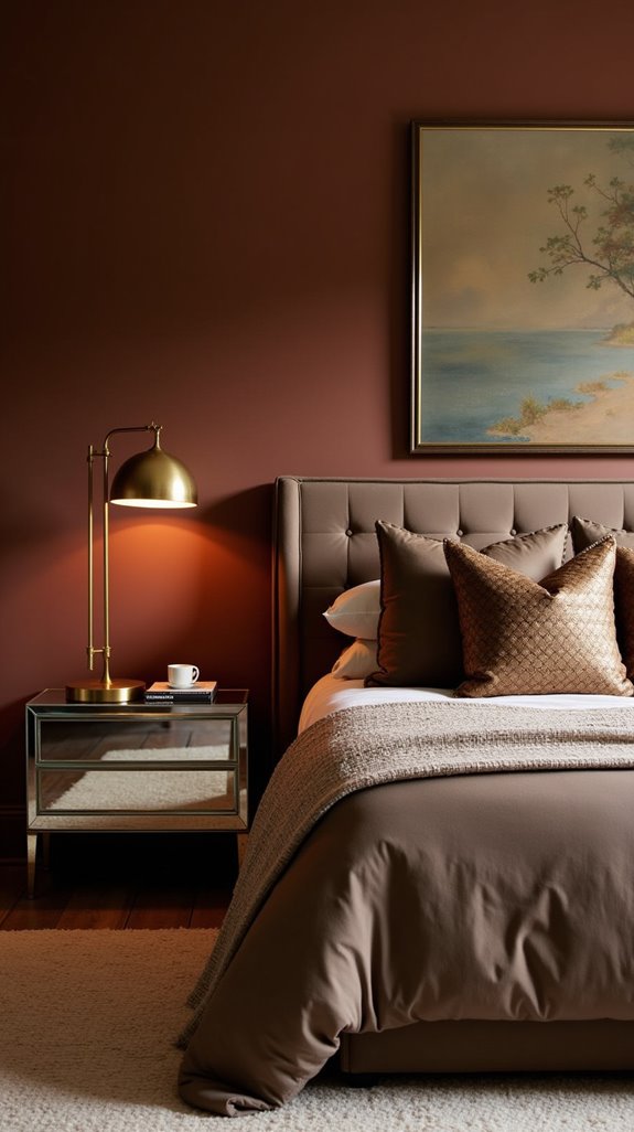 metallic accents brown decor