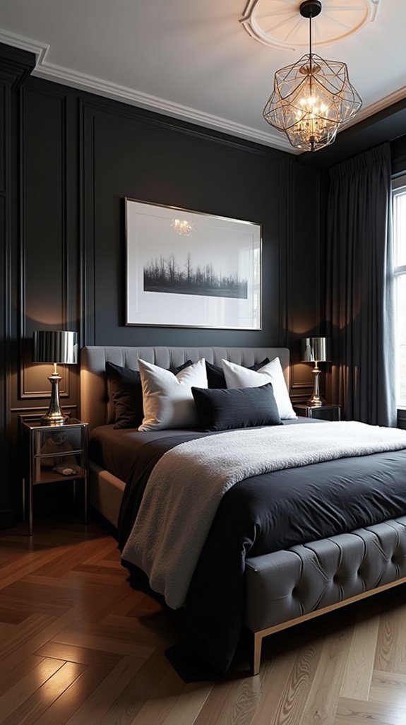 metallic accents enhance contrast