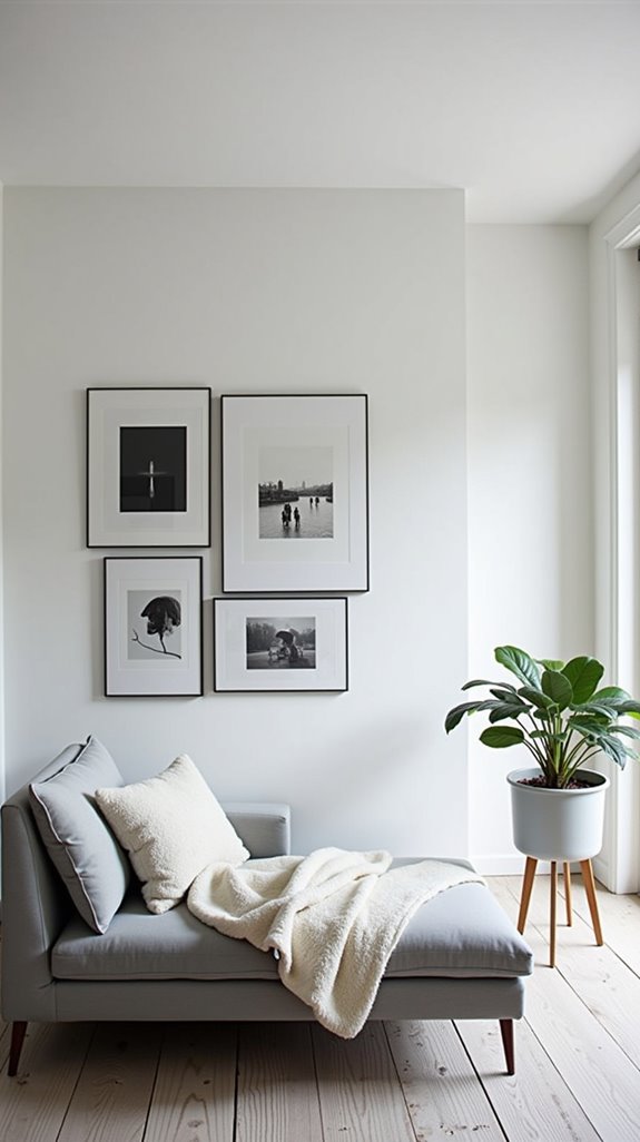 minimalist grey white gallery