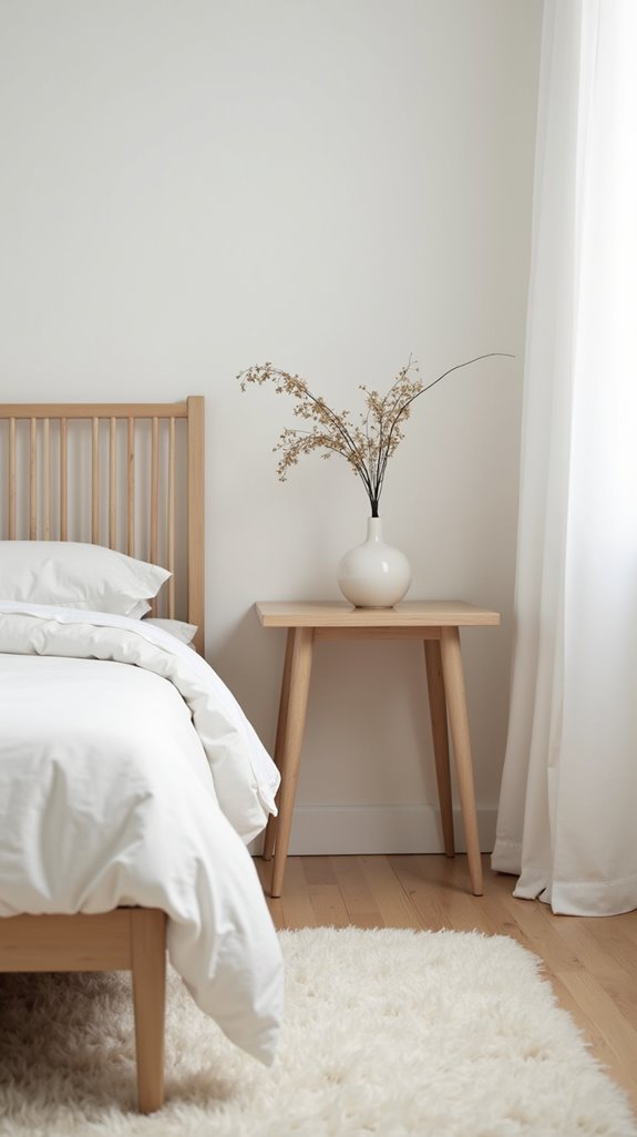 minimalist scandinavian bedroom table
