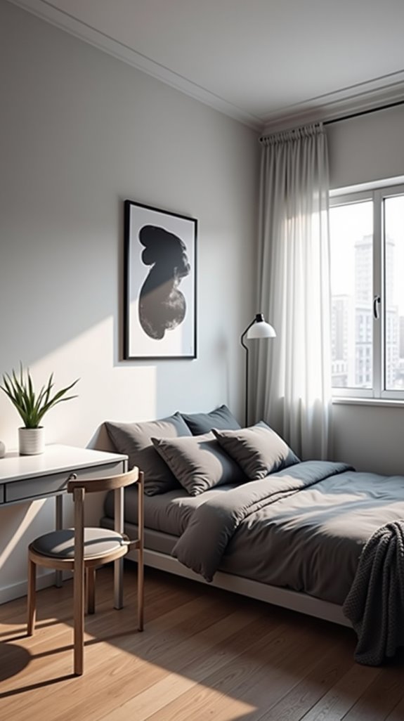 minimalist serene teenager bedroom