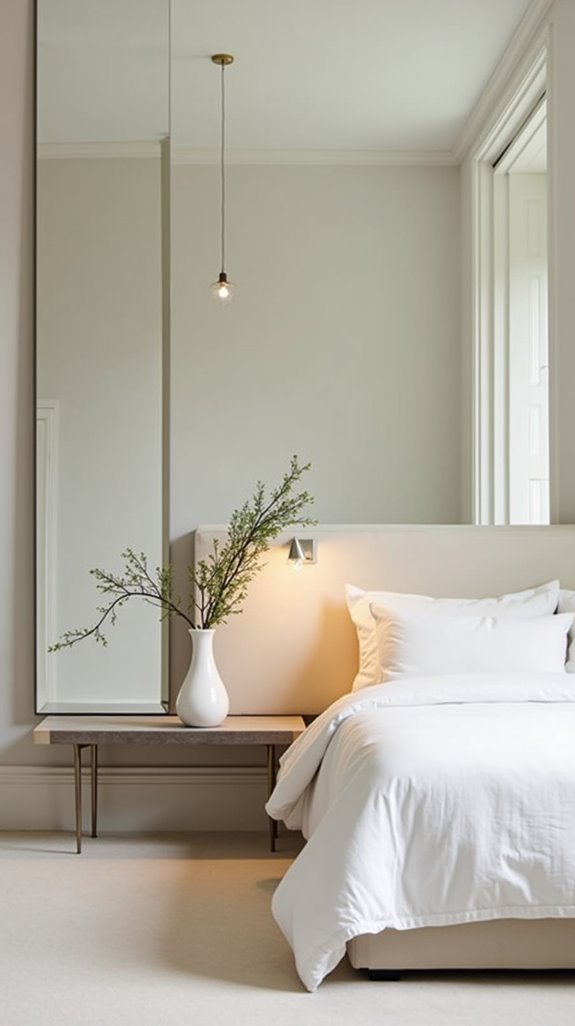 mirrors expand bedroom space